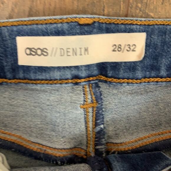 ASOS Skinny Distressed Patched Hi-Rise Jeans - Picture 2 of 6